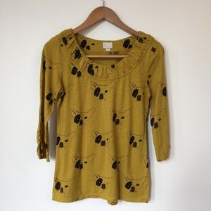 Anthropologie Postmark French Bulldog Top